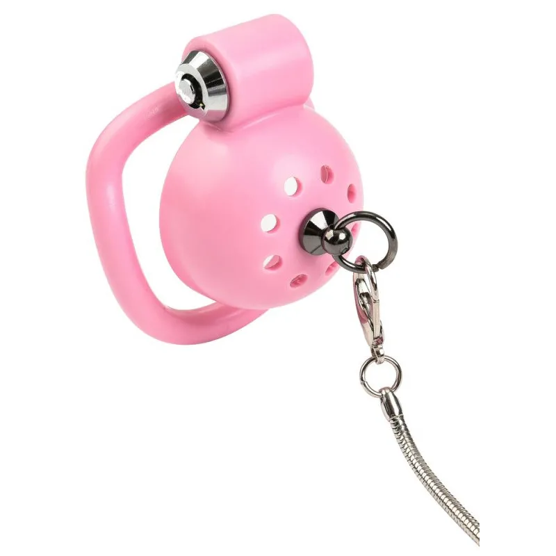CockLock Cage avec laisse Round Leash 4 x 3.5 cm Rose